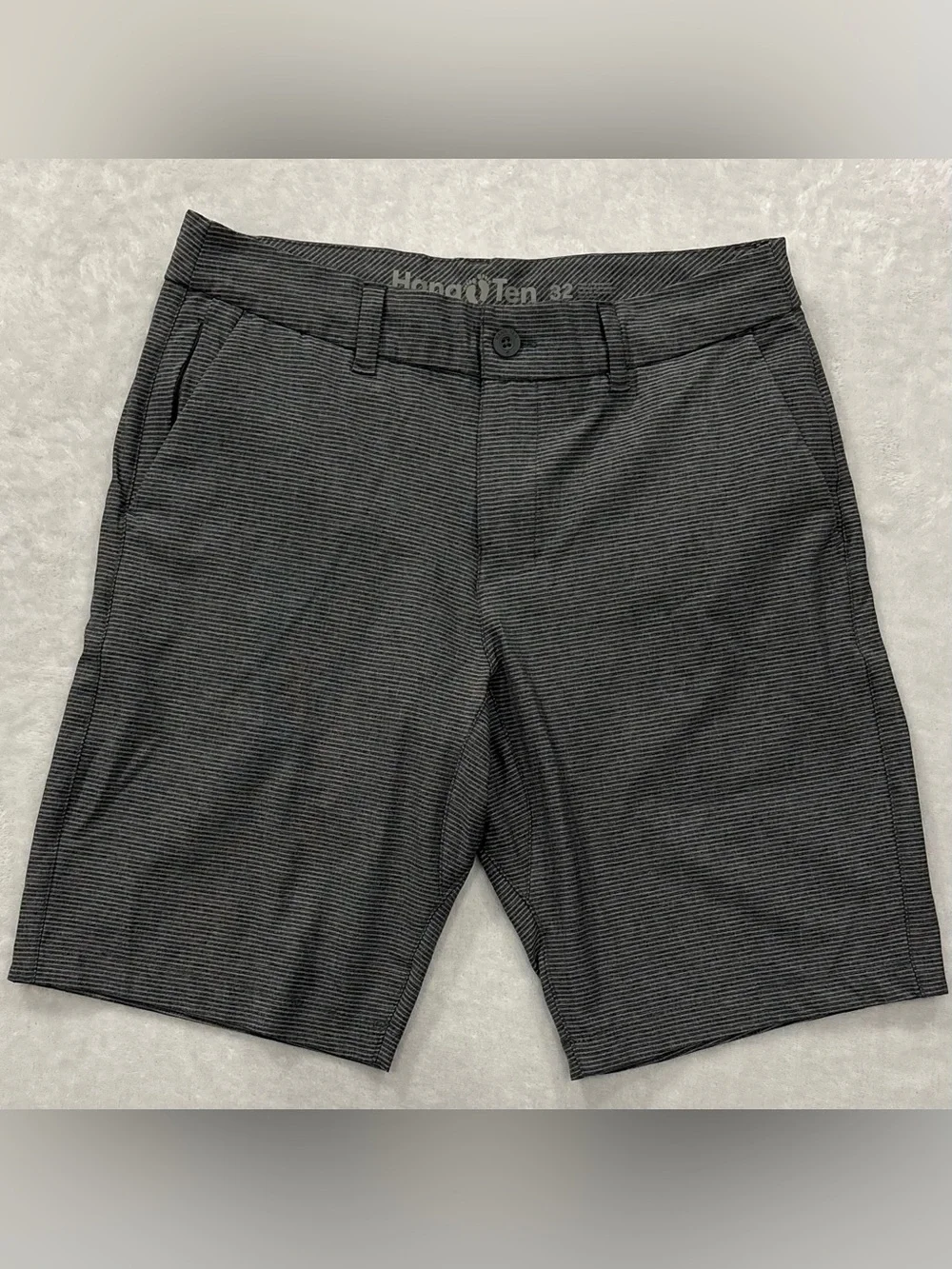 Hang Ten Hybrid Gray Striped 5-Pocket Shorts Men's Size 32